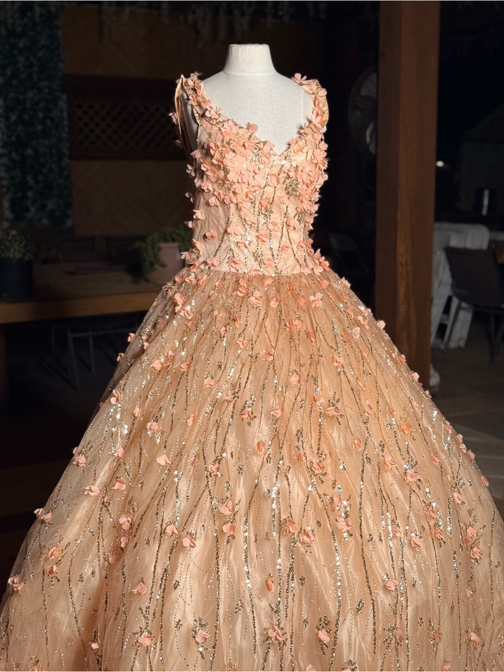 Brand New with Tags Layla K Peach Quinceañera Ball Gown - Size 14